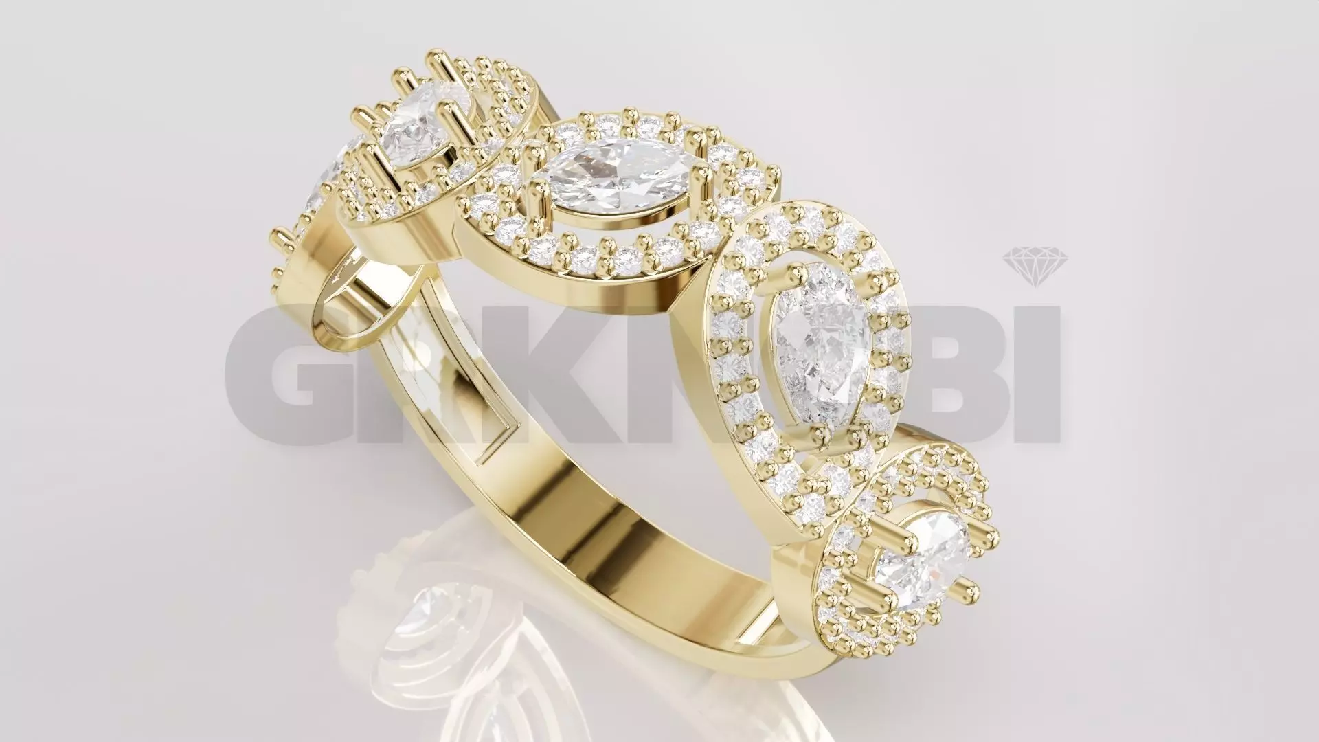 Jewelry Diamond Ring Model RG108 Free 3D print model