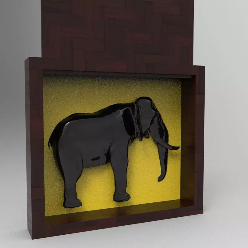 Elephant Behind the Wood - Elephant Box Gift 3D Printer 3D print model