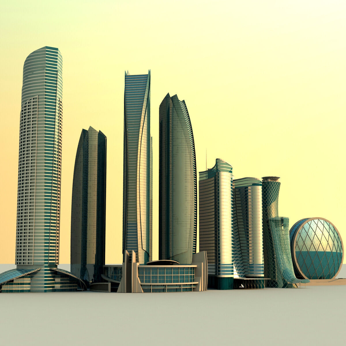 Abu Dhabi Buildings 3D model_1