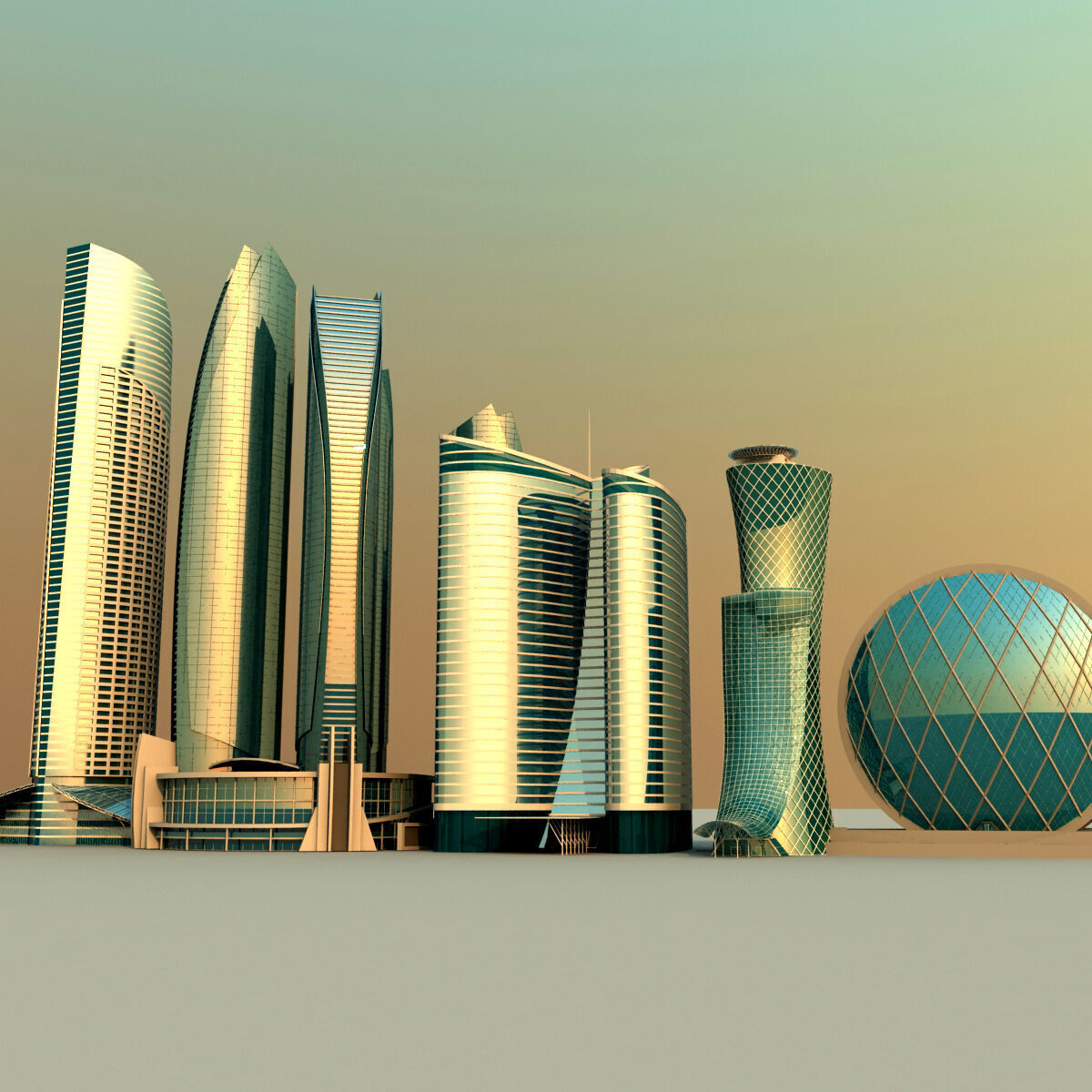 Abu Dhabi Buildings 3D model_2