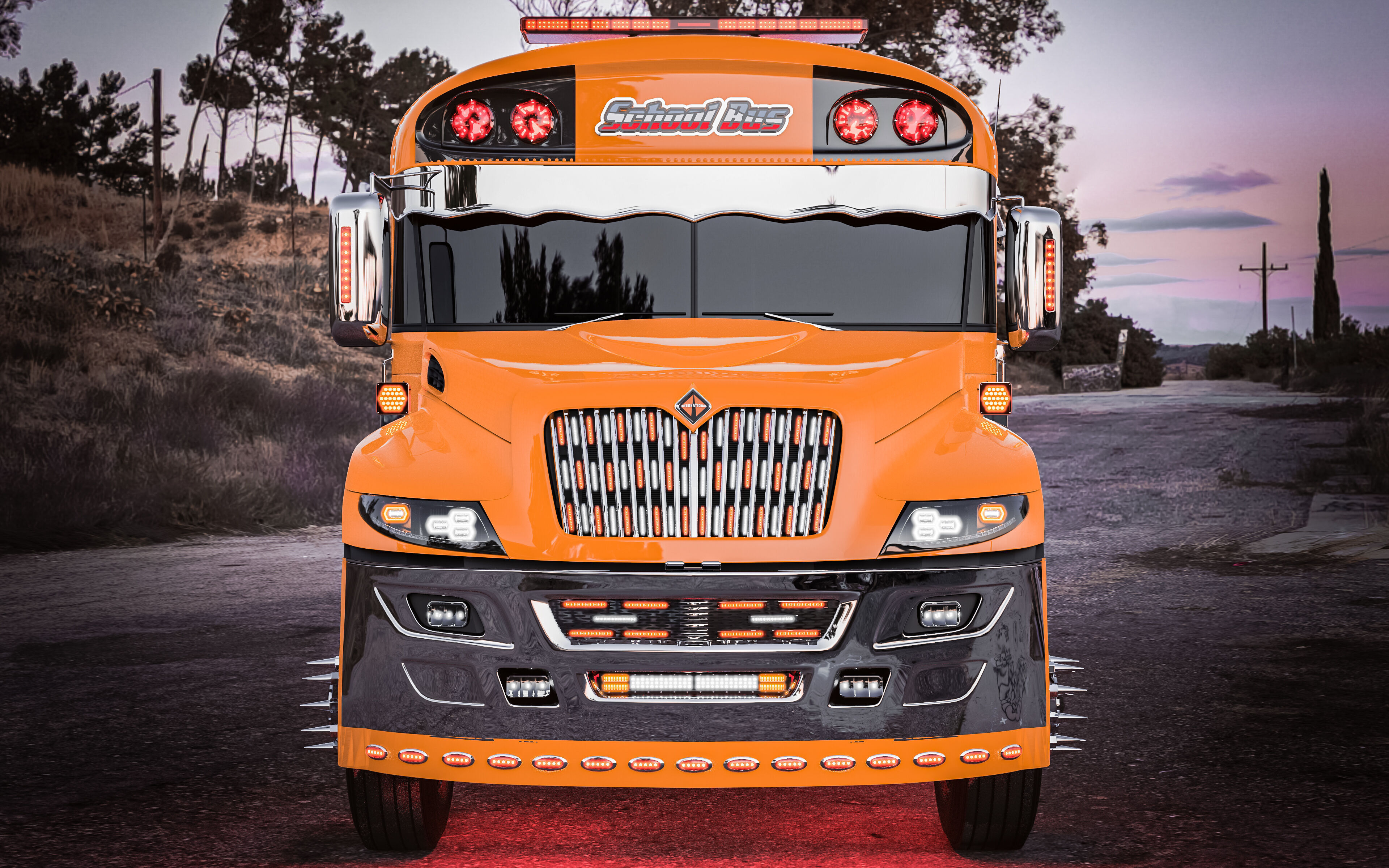 International School Bus Custom 3D model_1