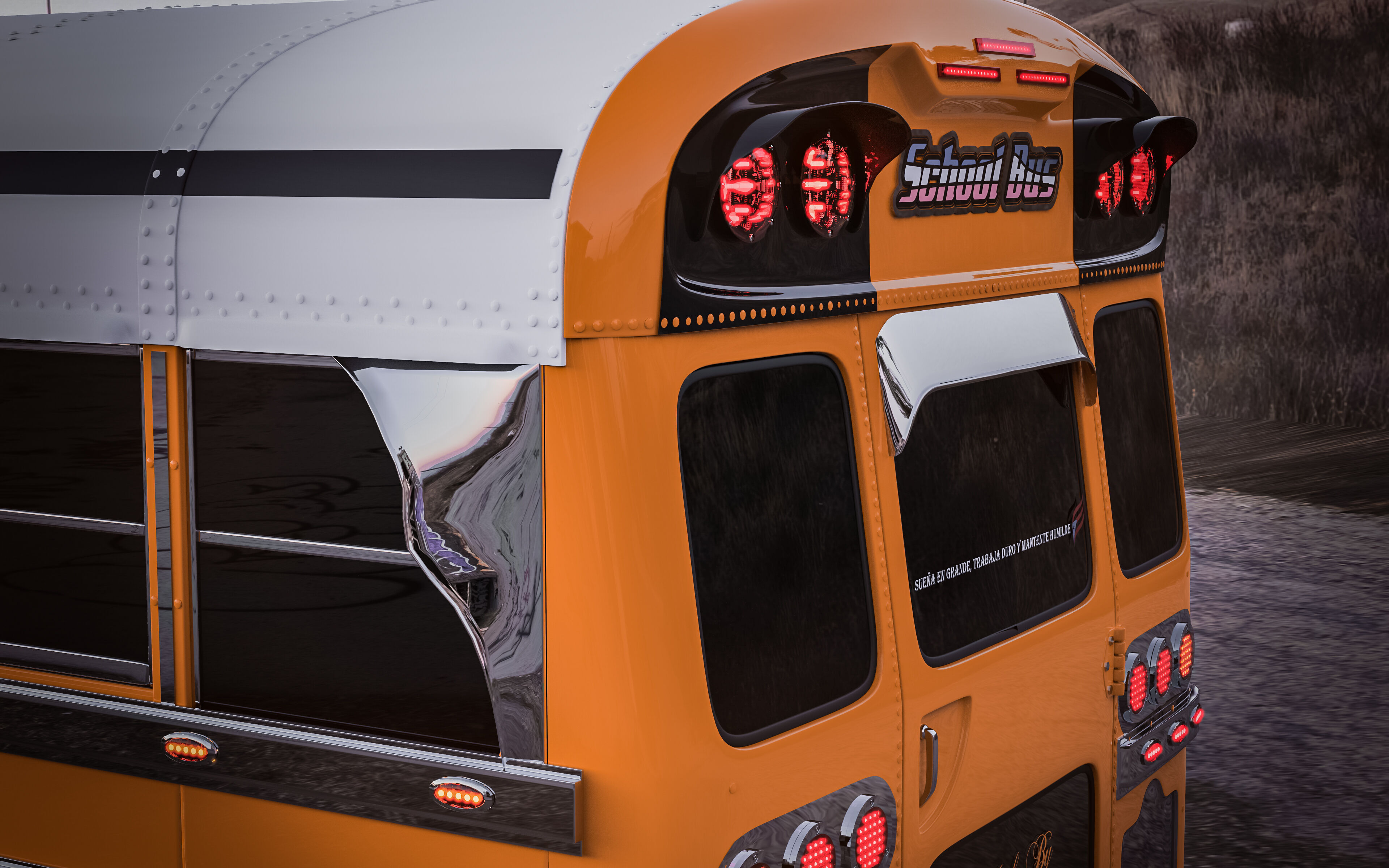 International School Bus Custom 3D model_6