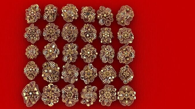 Arabic Rings 19 3D print model