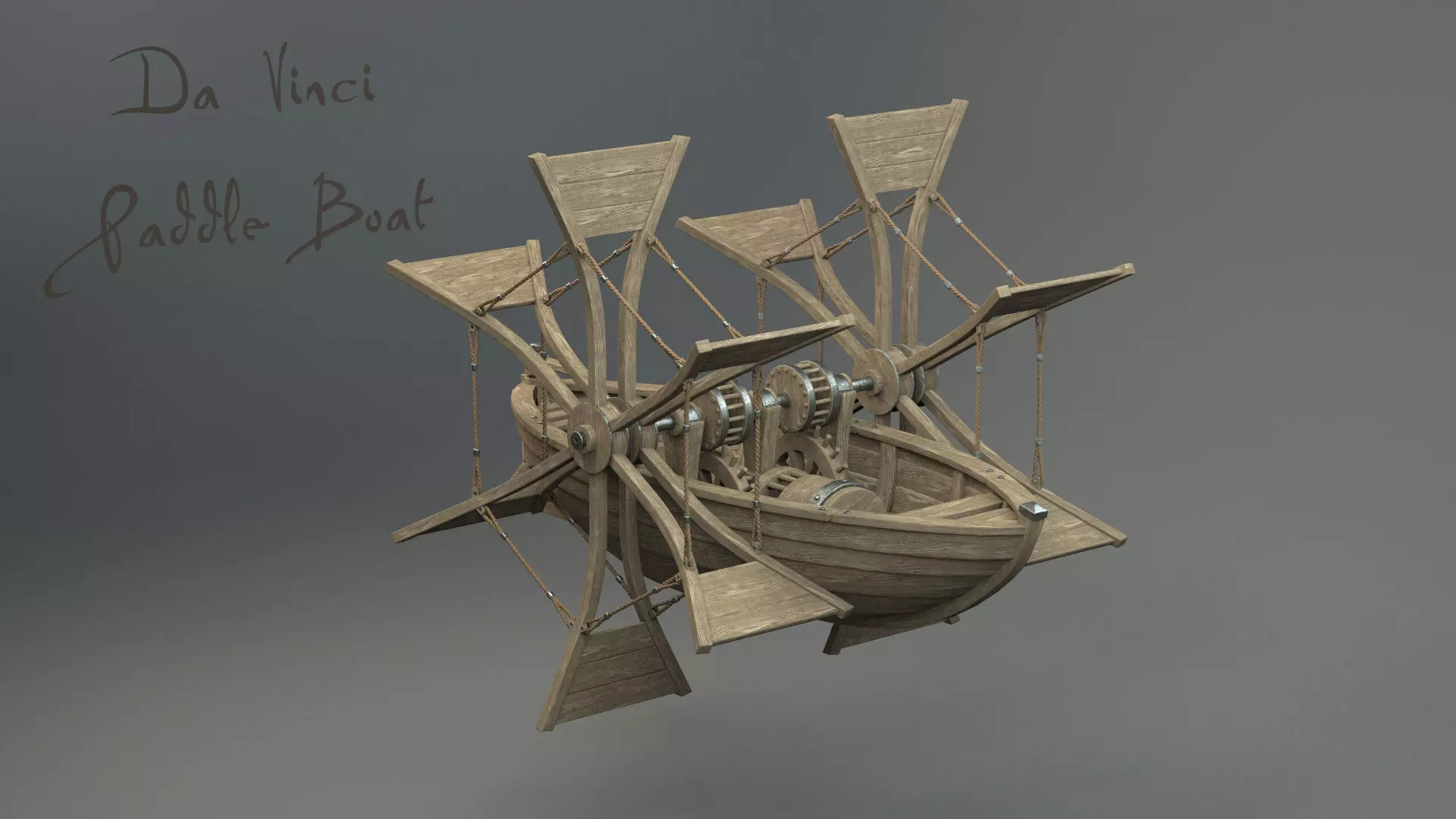 Da Vinci Paddle Boat 3D model_0