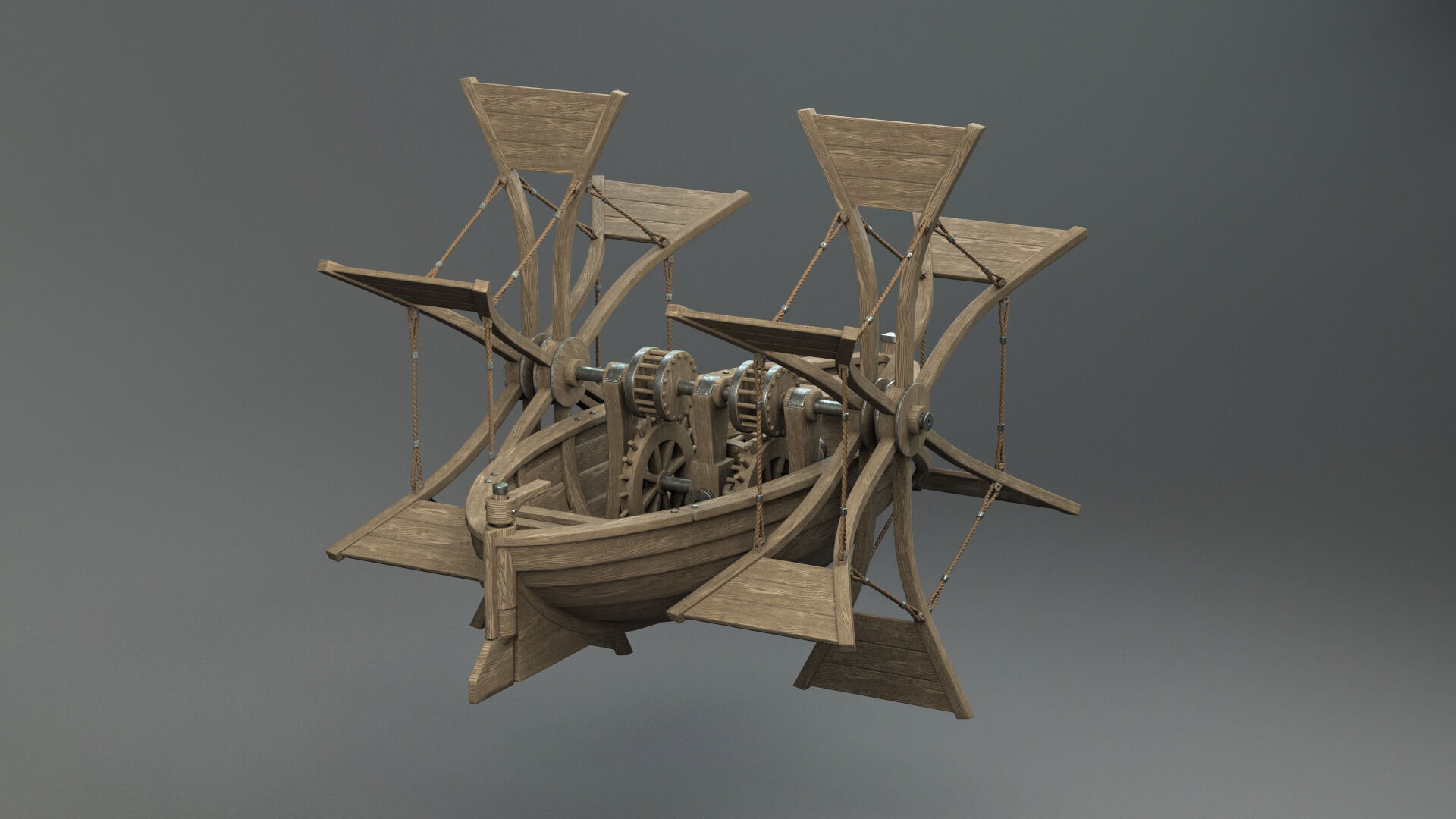 Da Vinci Paddle Boat 3D model_1