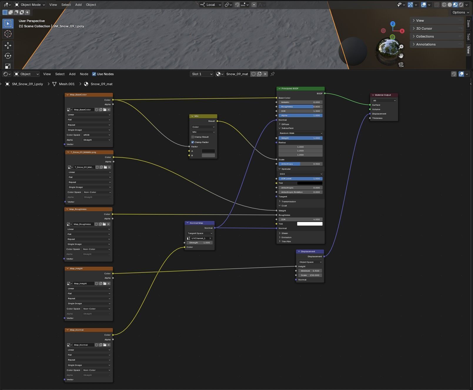 Snow 09 PBR Low-poly 3D model_14