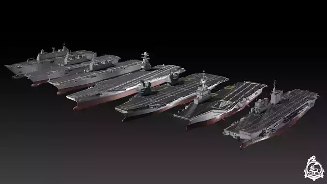 Modern aircraft carriers 3D Model Collection