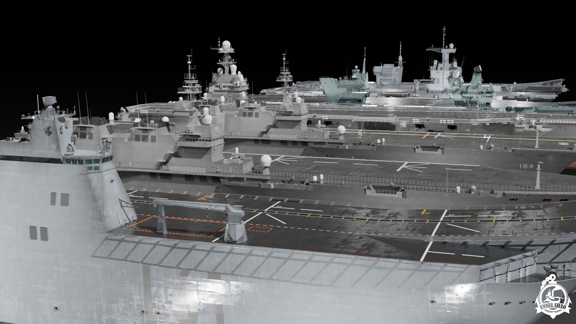 Modern aircraft carriers 3D Model Collection_13