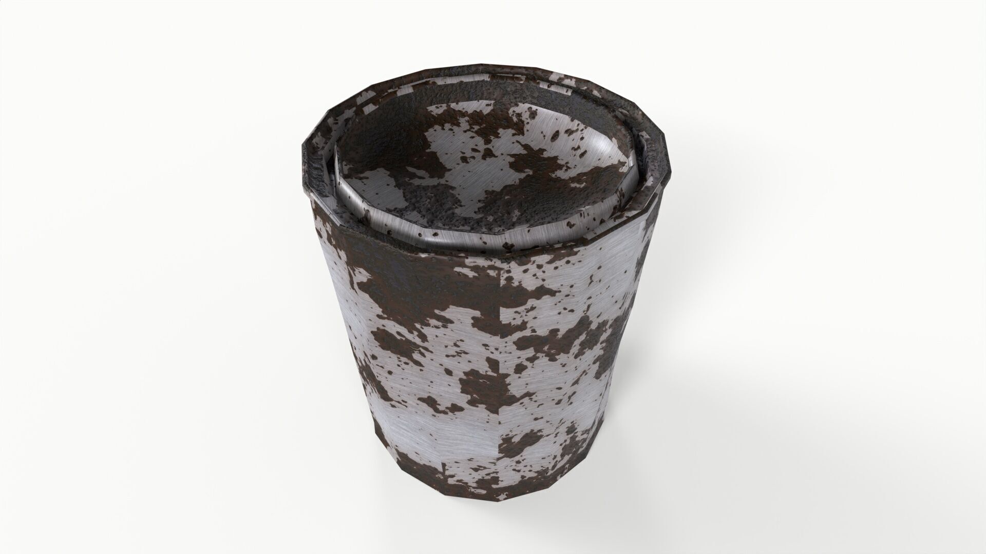 Rusted Can Low-poly 3D model_6