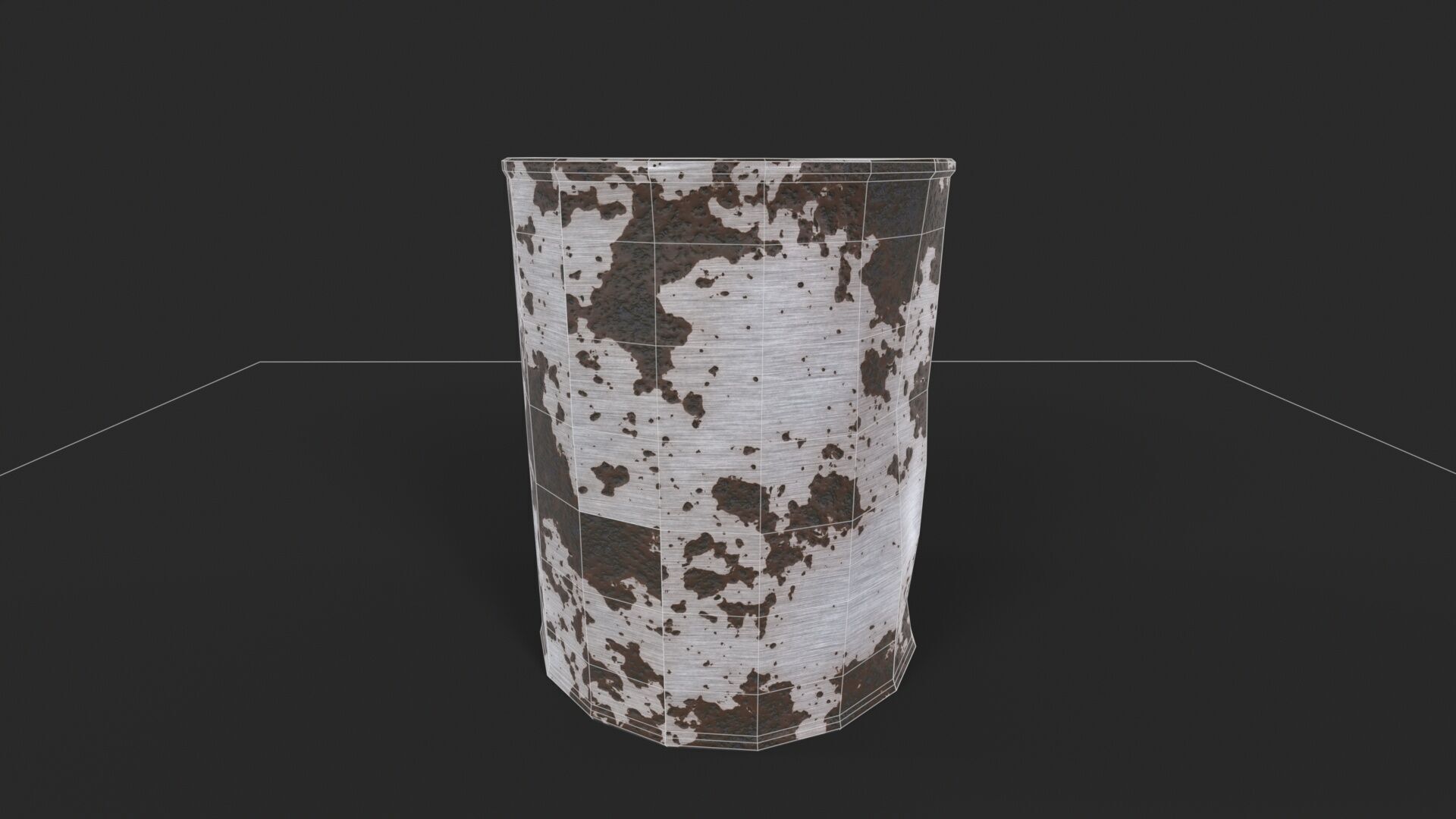 Rusted Can Low-poly 3D model_9