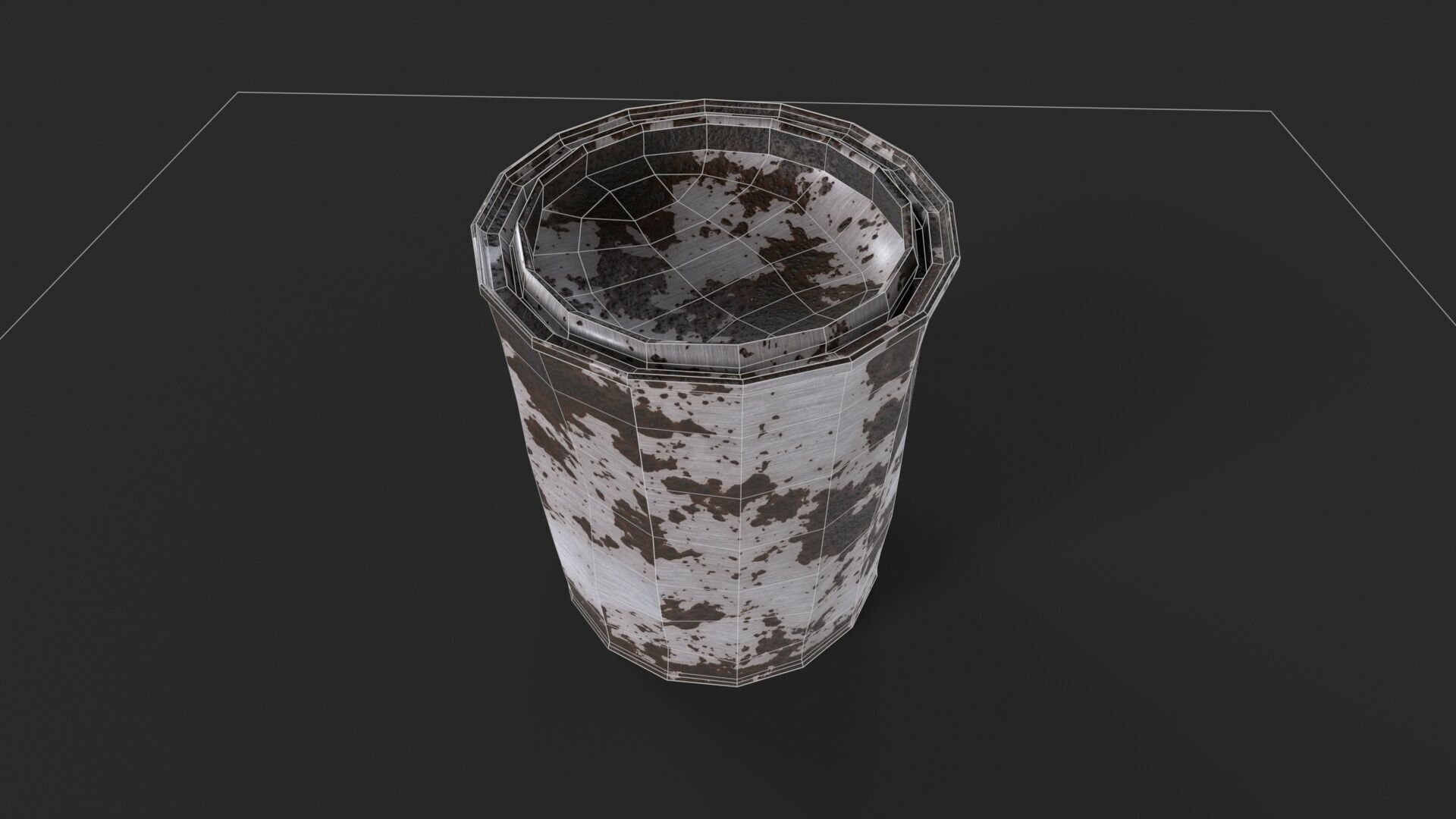 Rusted Can Low-poly 3D model_10
