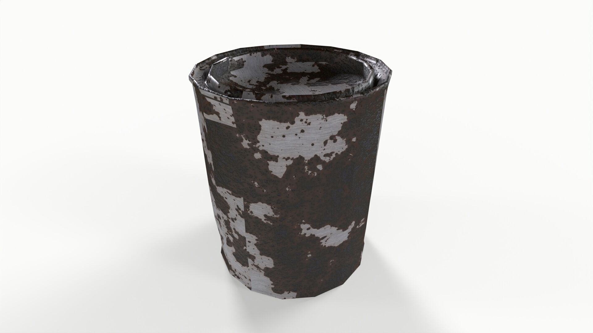 Rusted Can Low-poly 3D model_7