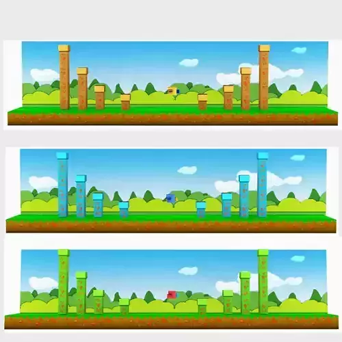 Flappy 3D-Complete Game Template Low-poly 3D model