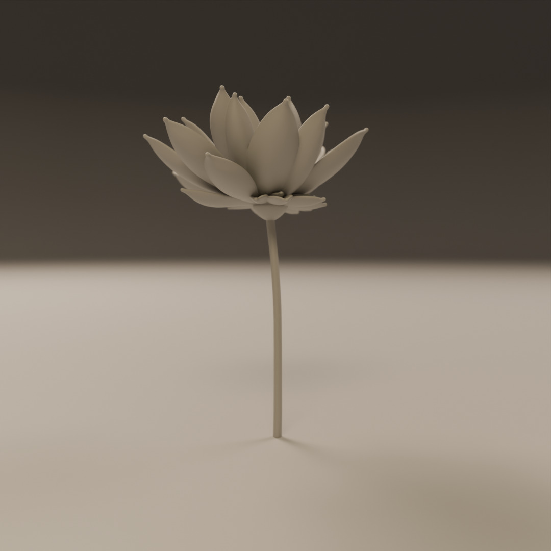 lotus flower 3D print model_2