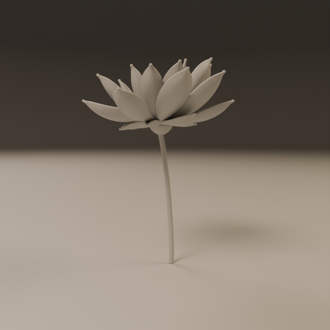 lotus flower 3D print model_9