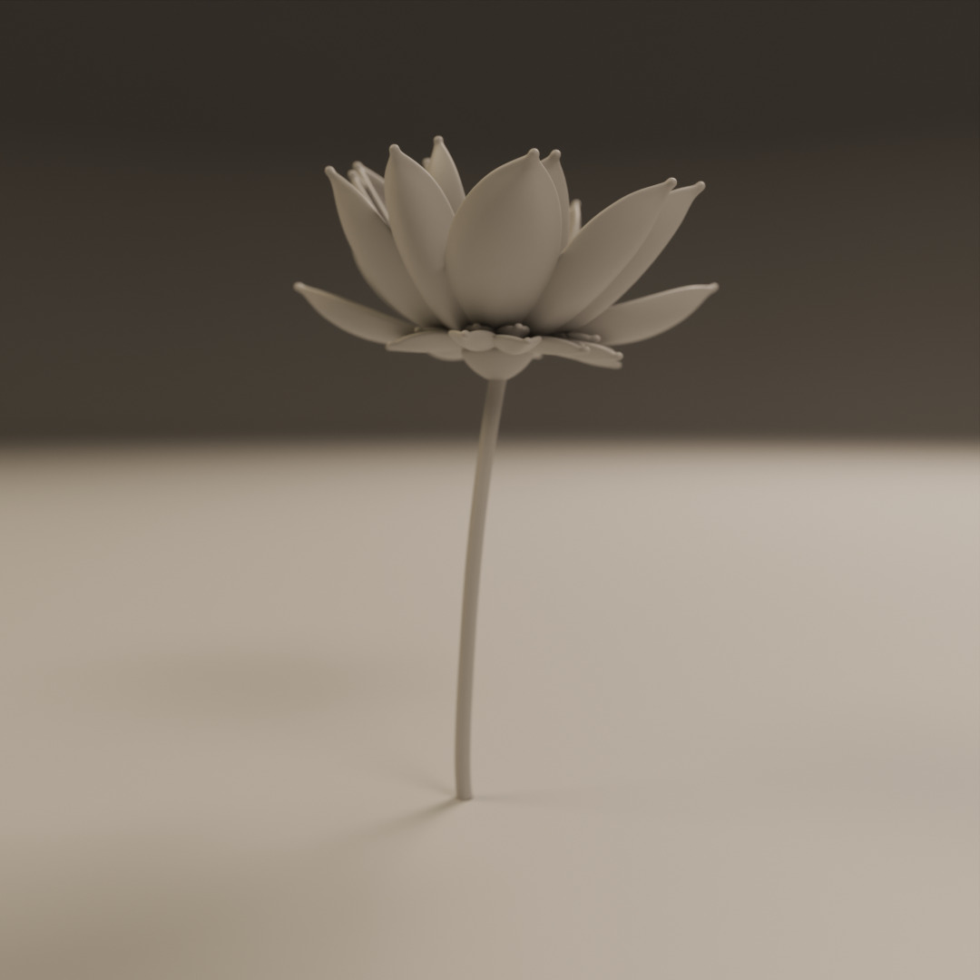 lotus flower 3D print model_3