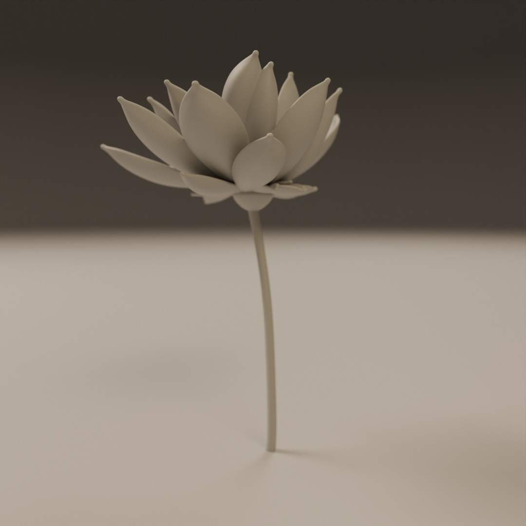 lotus flower 3D print model_5