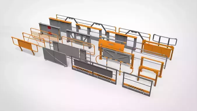 sci-fi Railing 3 3D model