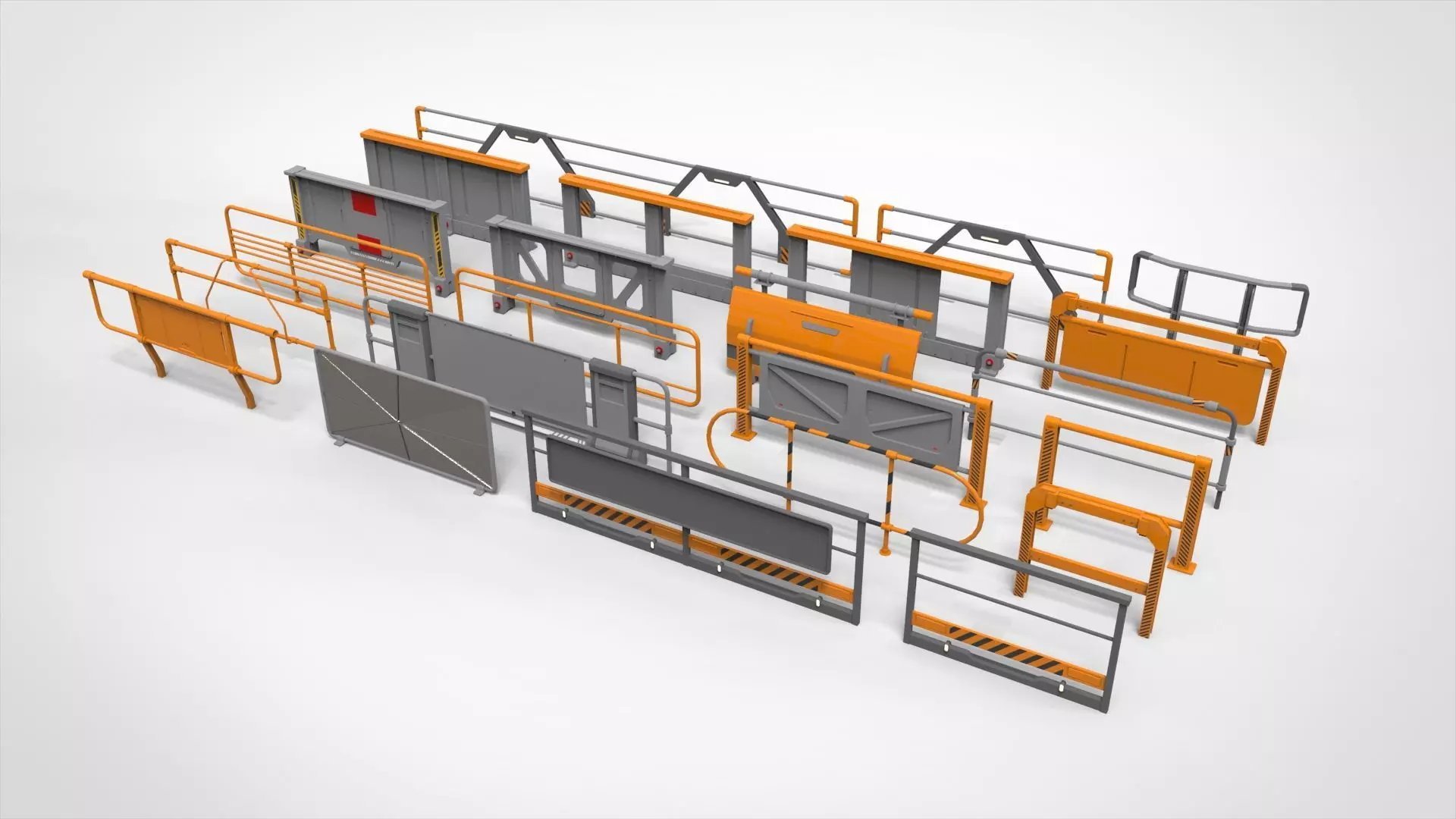 sci-fi Railing 3 3D model_0