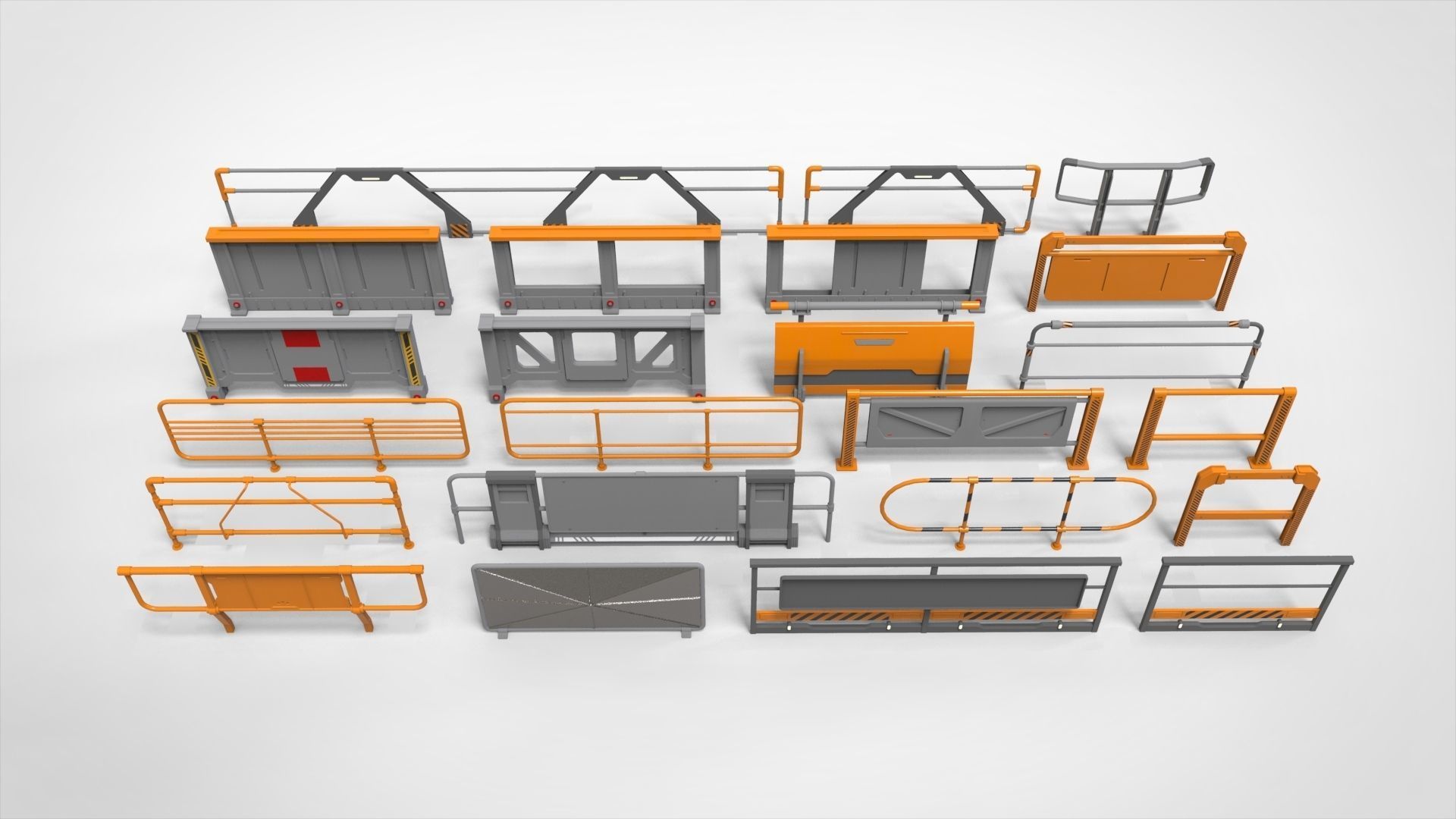 sci-fi Railing 3 3D model_2