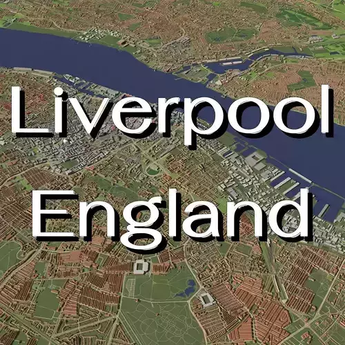 Liverpool England - city and urban 3D model