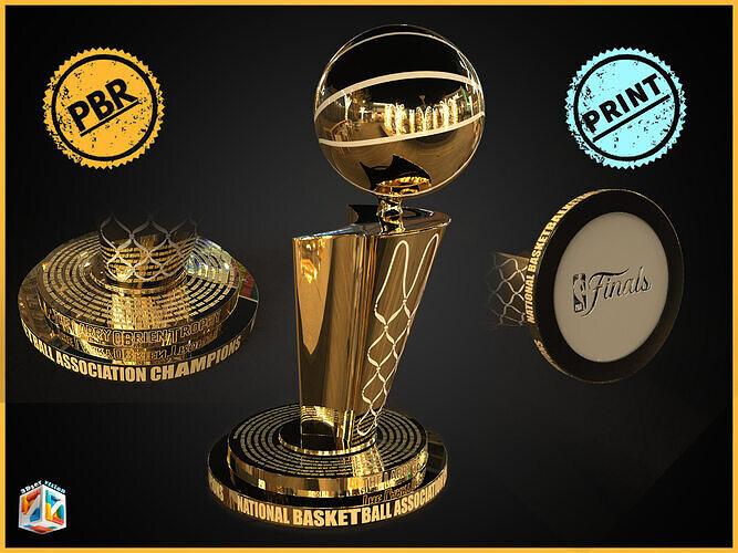 NBA Larry OBrien Championship newest Trophy - Cinematic - print Low-poly 3D model