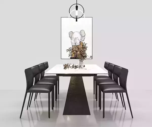 Modern Dining Table Set with 8 Chairs
