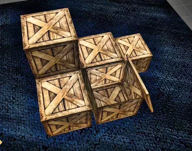 Stylized Wooden Crate Box