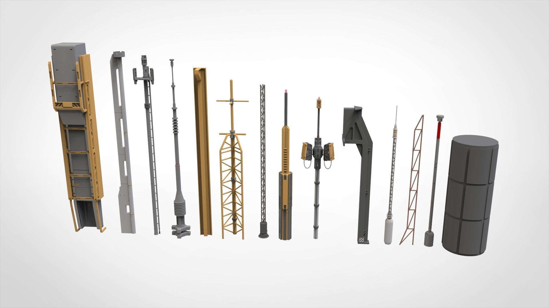 Sci-Fi architecture Elements collection 32 3D model_3