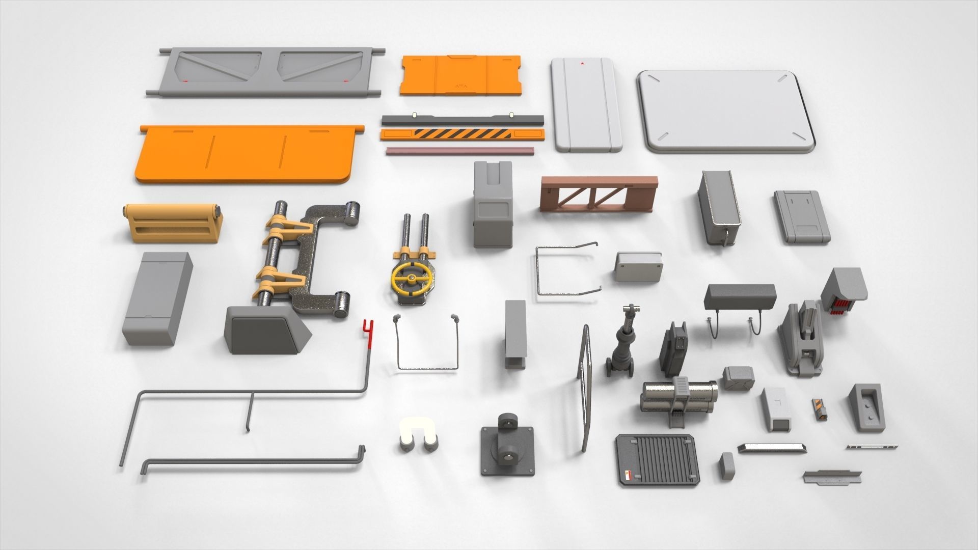 Sci-Fi architecture Elements collection 32 3D model_17