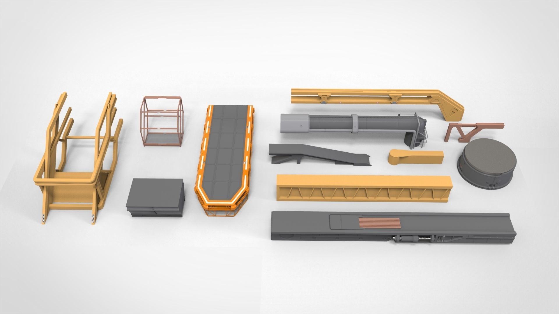 Sci-Fi architecture Elements collection 32 3D model_8