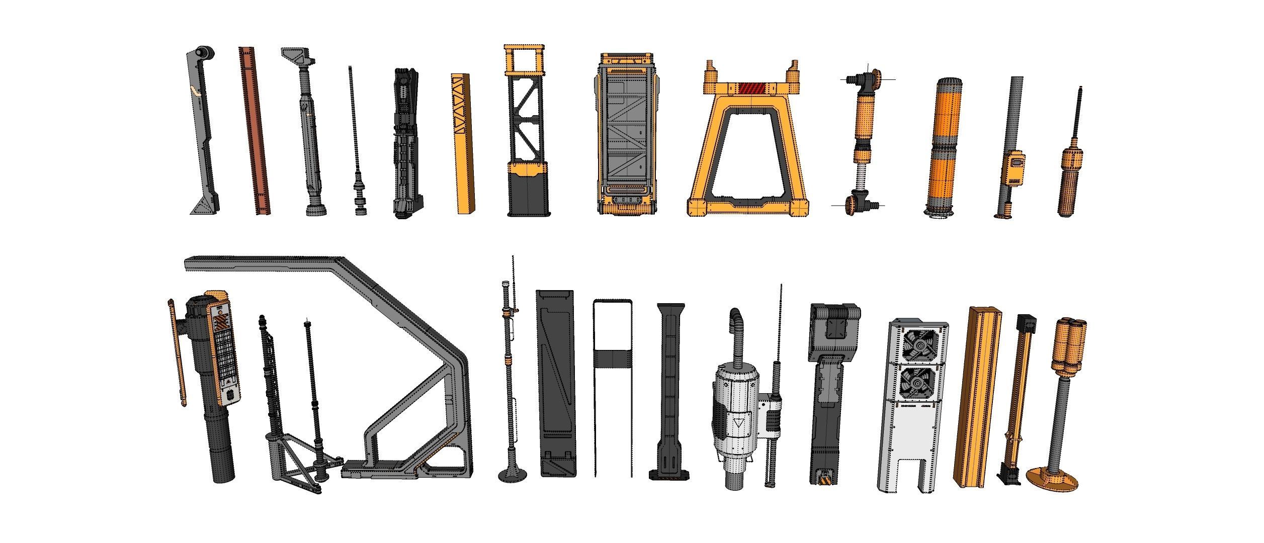 Sci-Fi architecture Elements collection 32 3D model_20