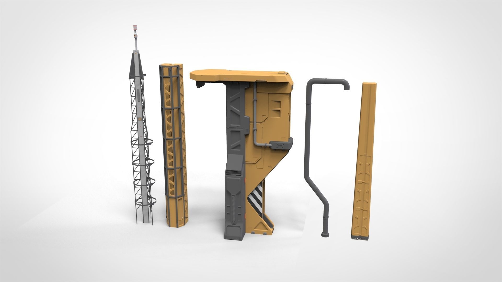 Sci-Fi architecture Elements collection 32 3D model_2