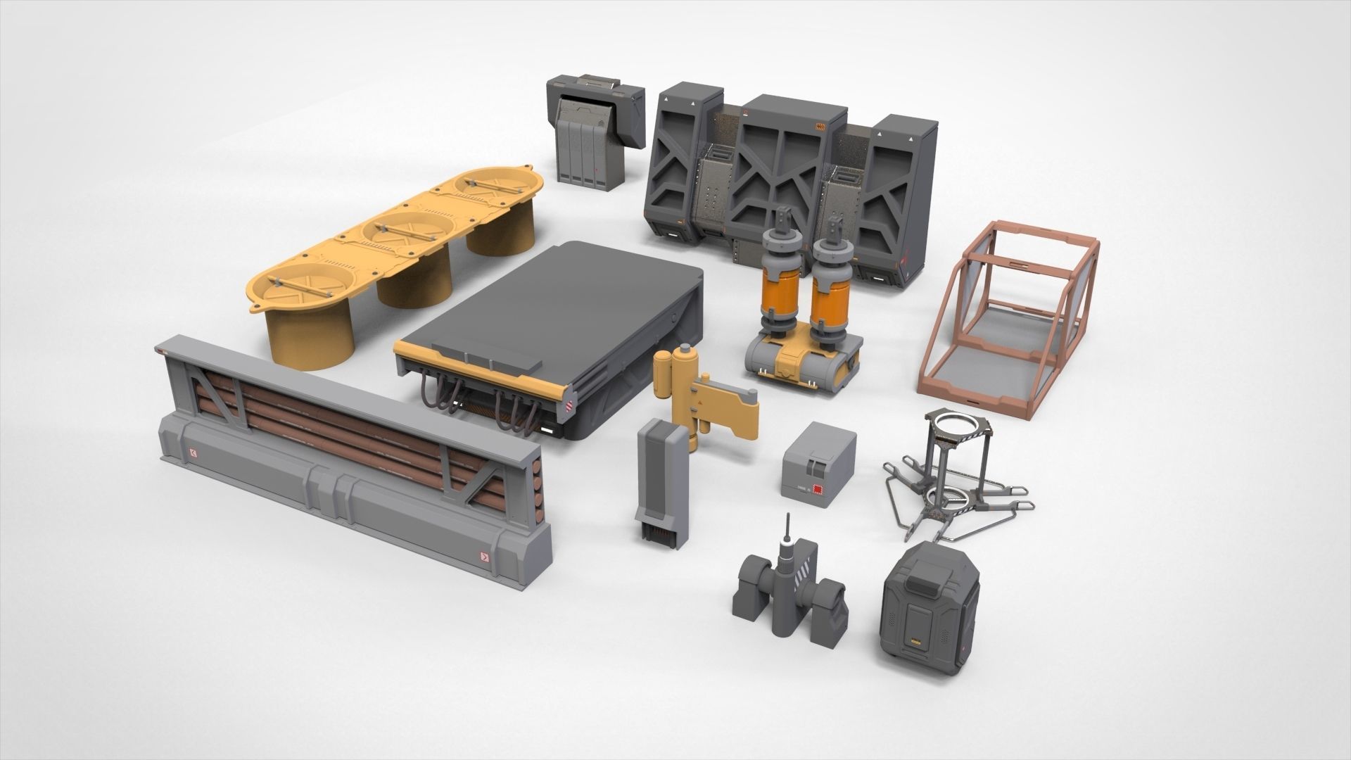 Sci-Fi architecture Elements collection 32 3D model_12