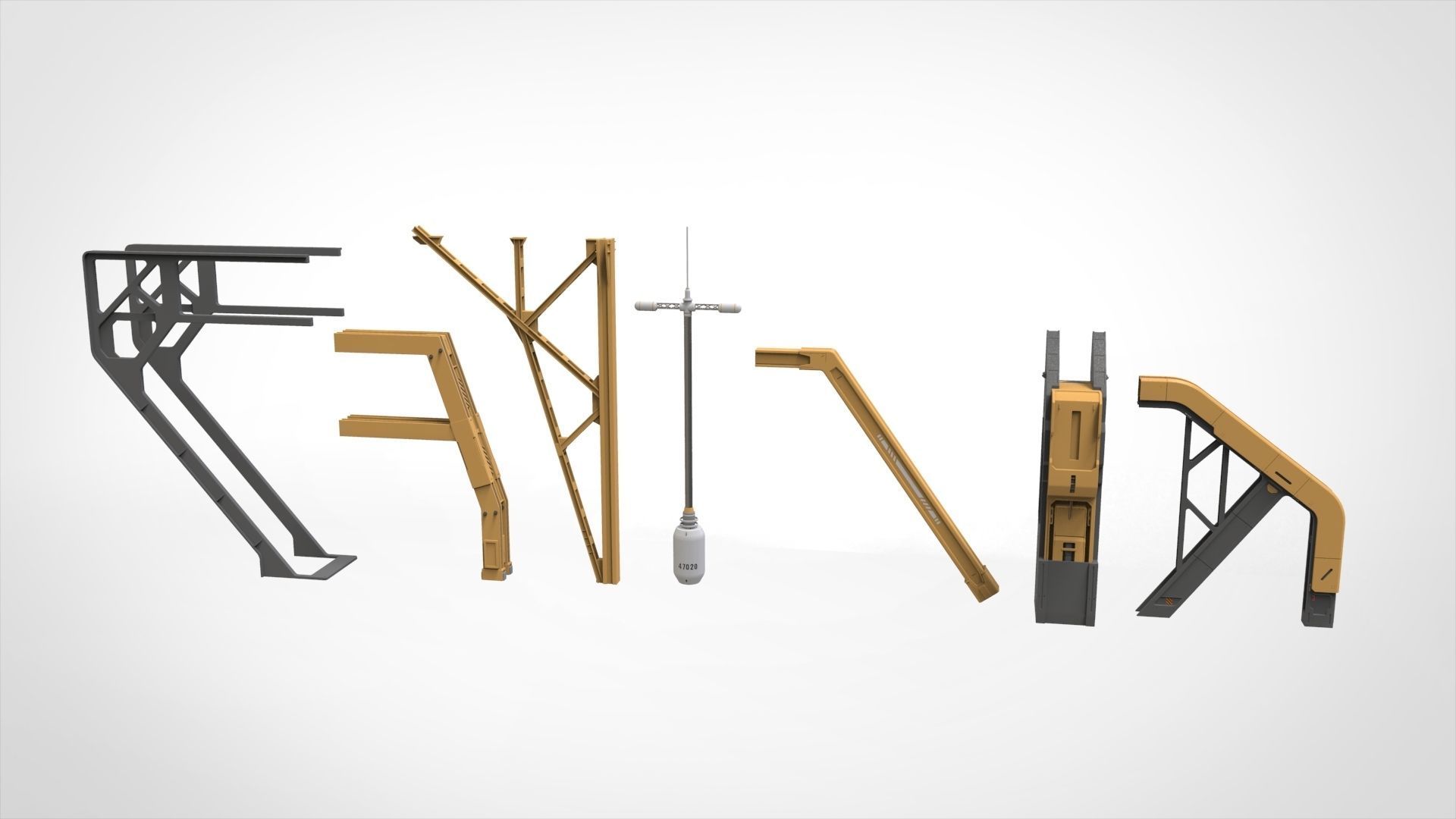 Sci-Fi architecture Elements collection 32 3D model_7