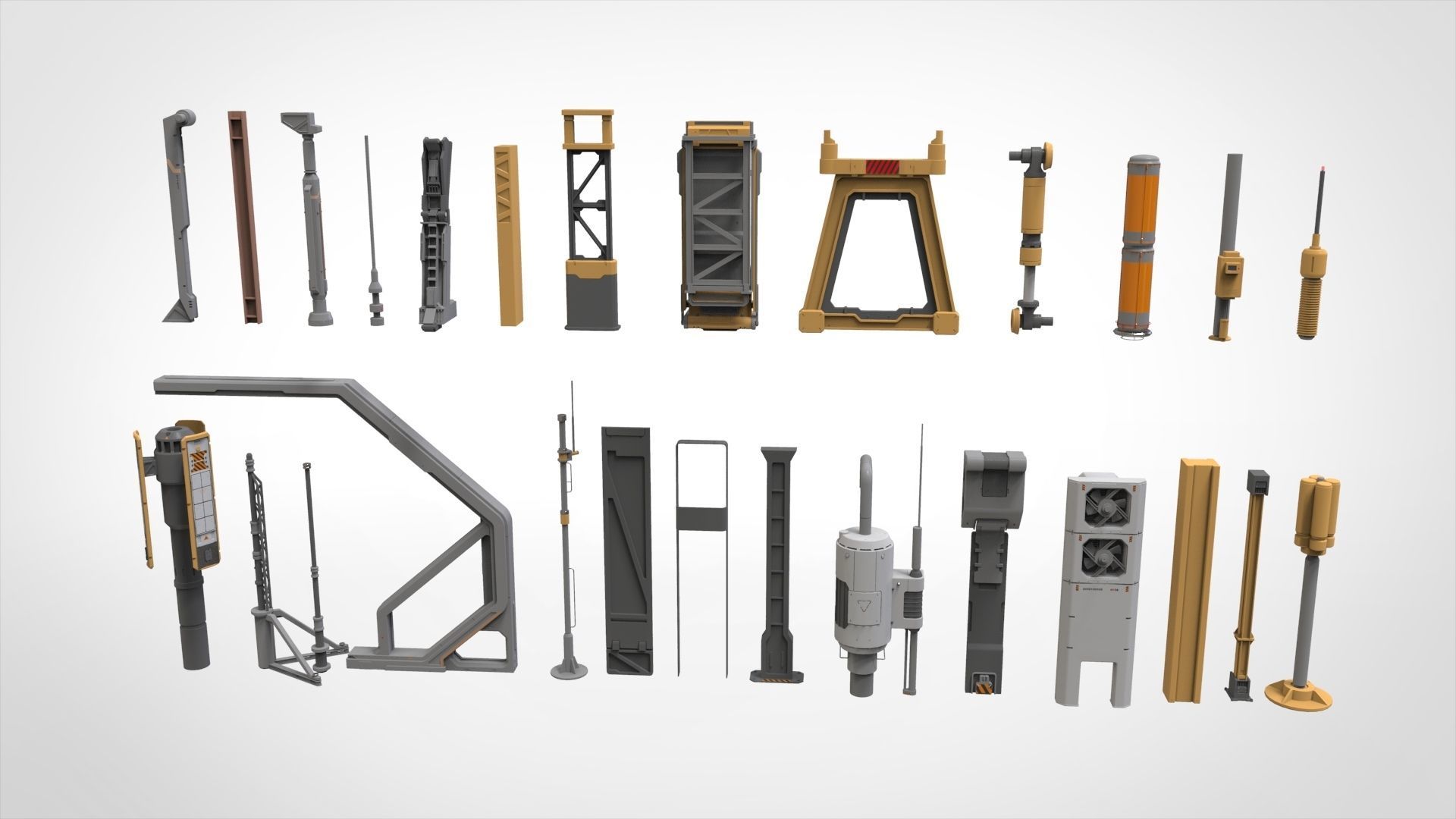 Sci-Fi architecture Elements collection 32 3D model_4