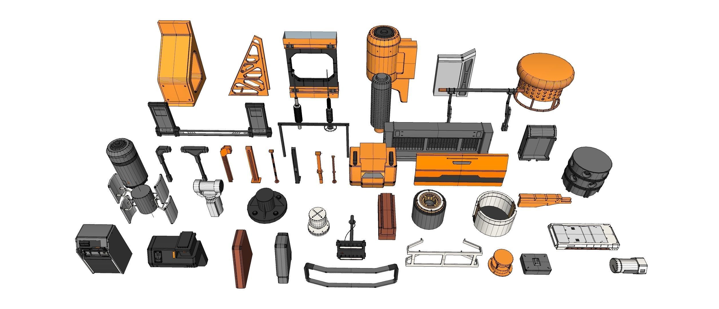 Sci-Fi architecture Elements collection 32 3D model_31