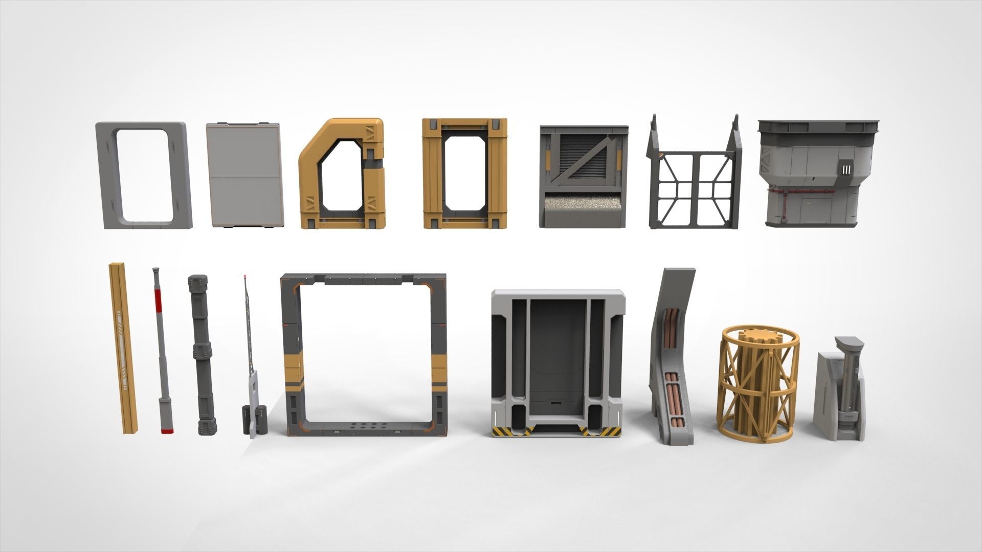 Sci-Fi architecture Elements collection 32 3D model_5