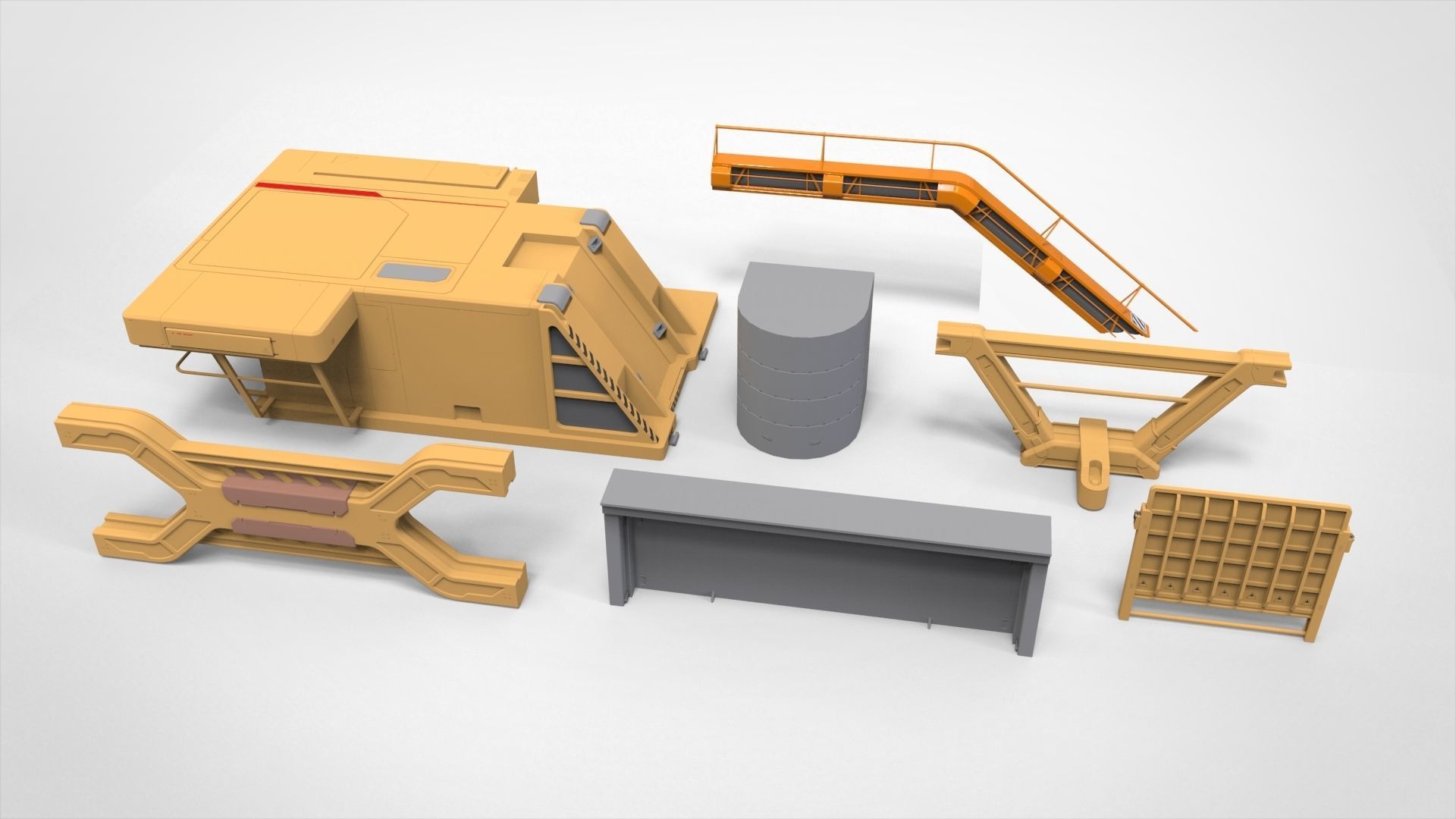 Sci-Fi architecture Elements collection 32 3D model_9