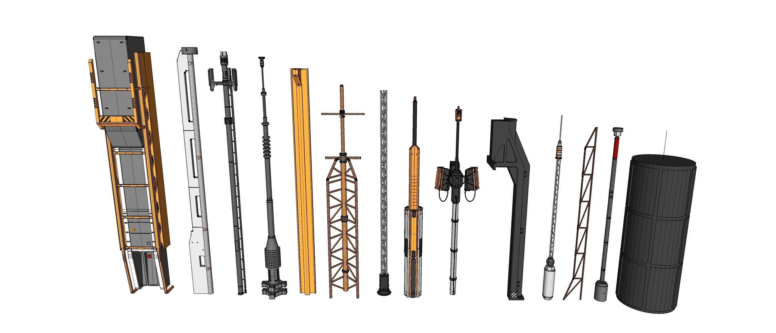 Sci-Fi architecture Elements collection 32 3D model_19