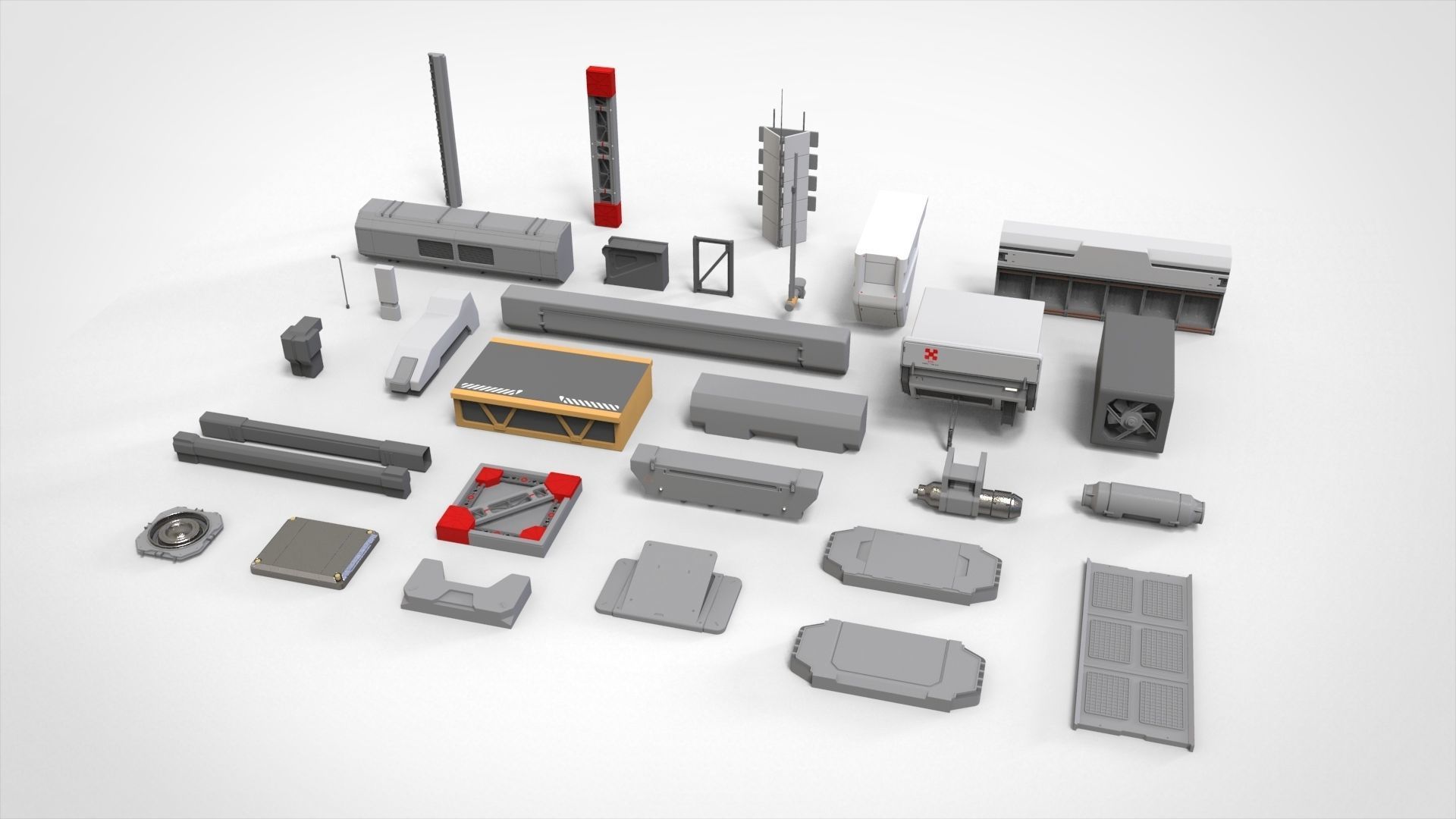 Sci-Fi architecture Elements collection 32 3D model_14