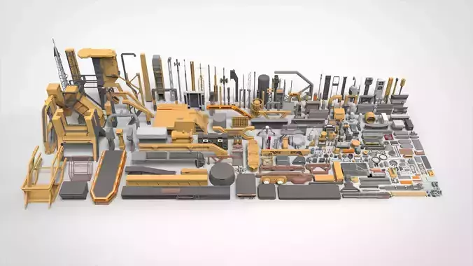 Sci-Fi architecture Elements collection 32 3D model