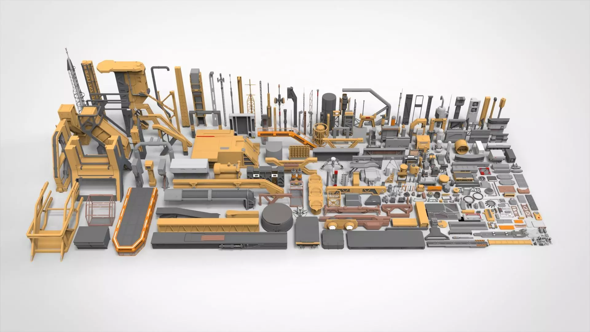 Sci-Fi architecture Elements collection 32 3D model_0