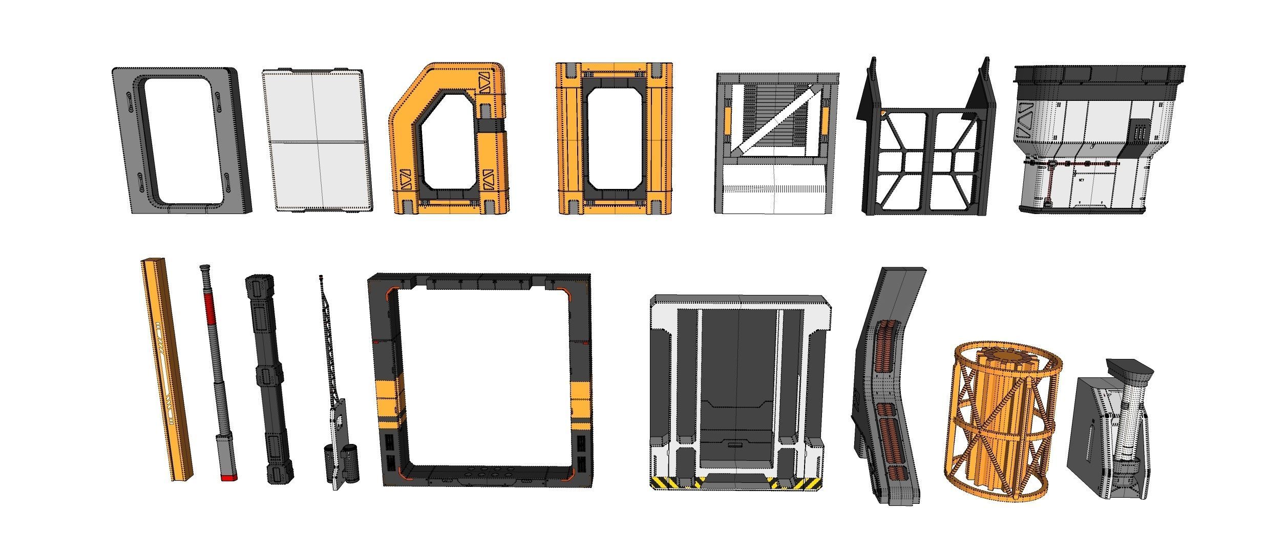 Sci-Fi architecture Elements collection 32 3D model_21