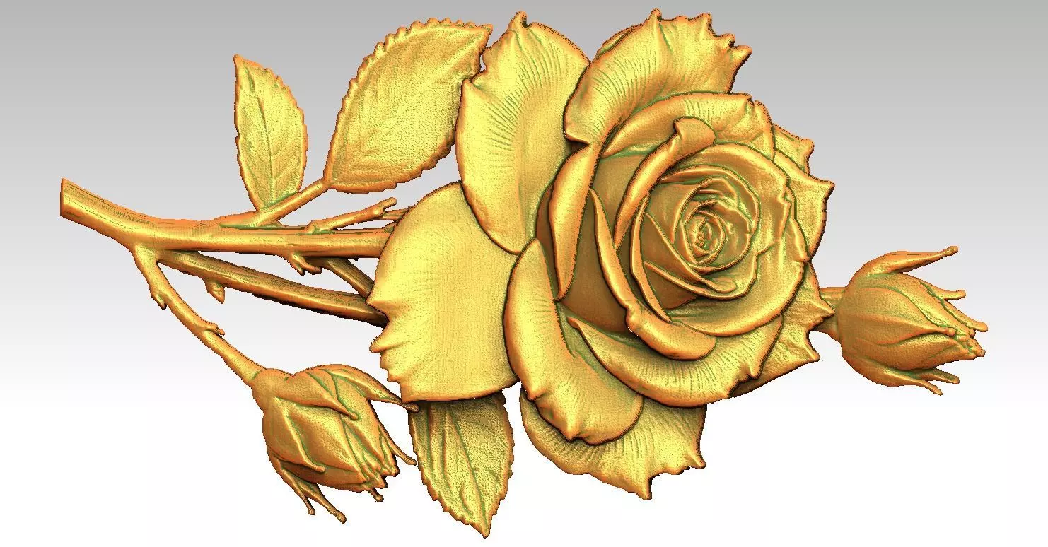 1 Rose CNC Relief Model 3D print model