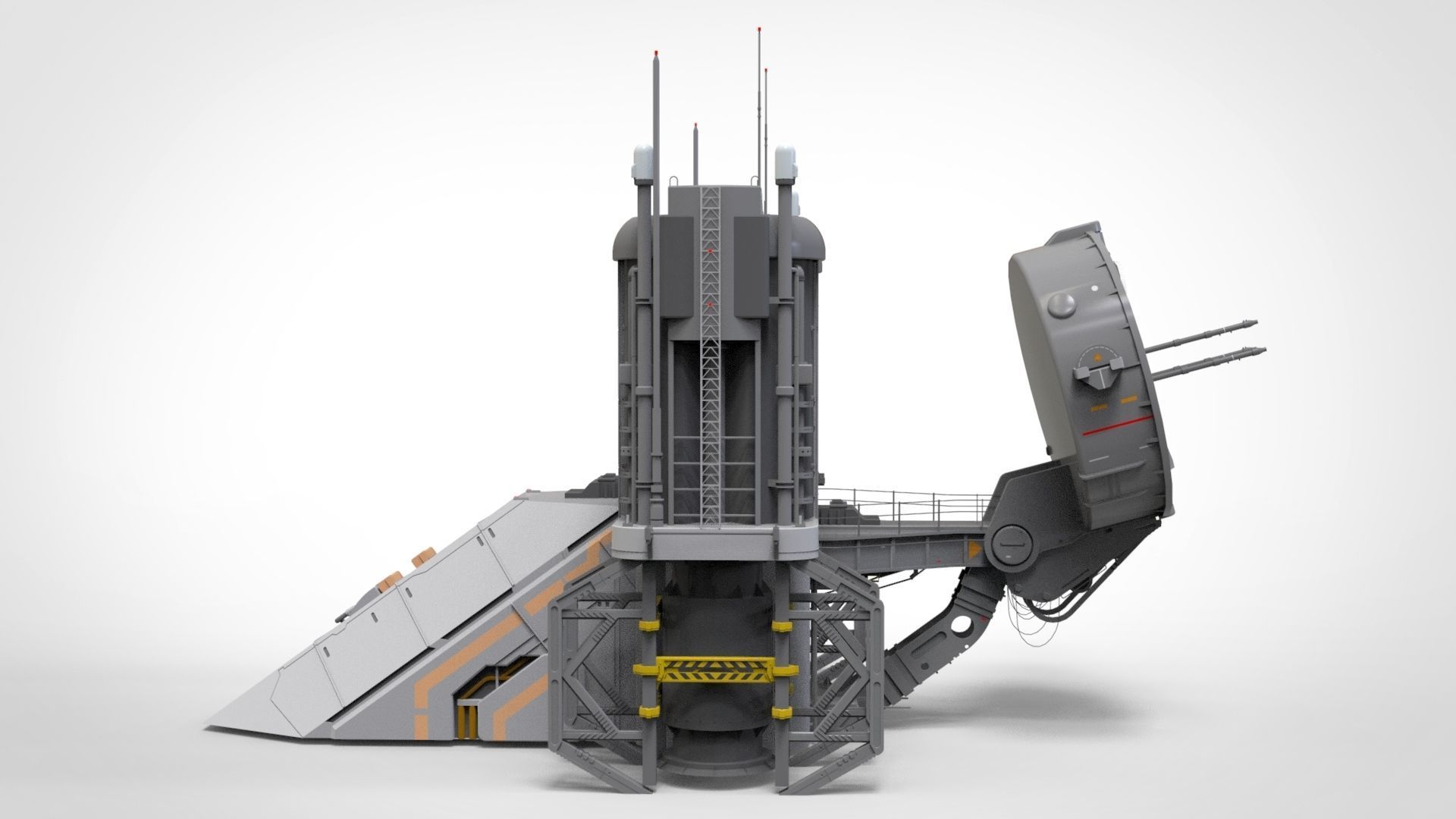 sci-fi radar 3D model_6