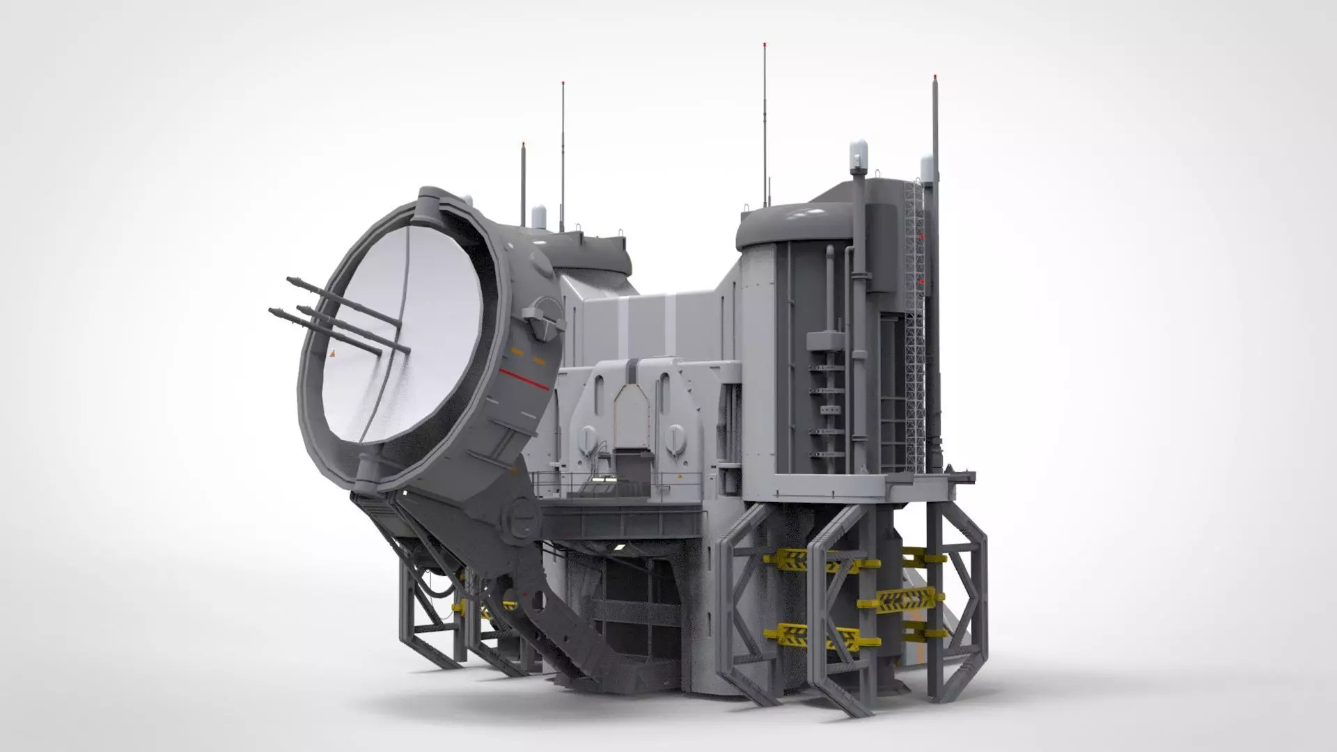 sci-fi radar 3D model_0