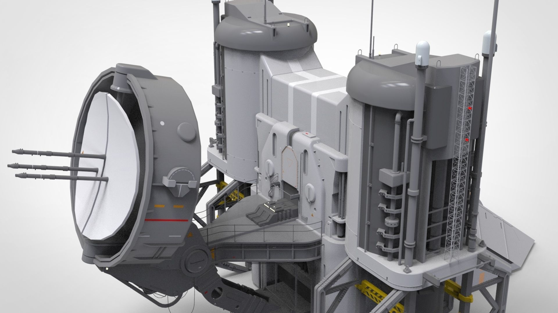 sci-fi radar 3D model_11