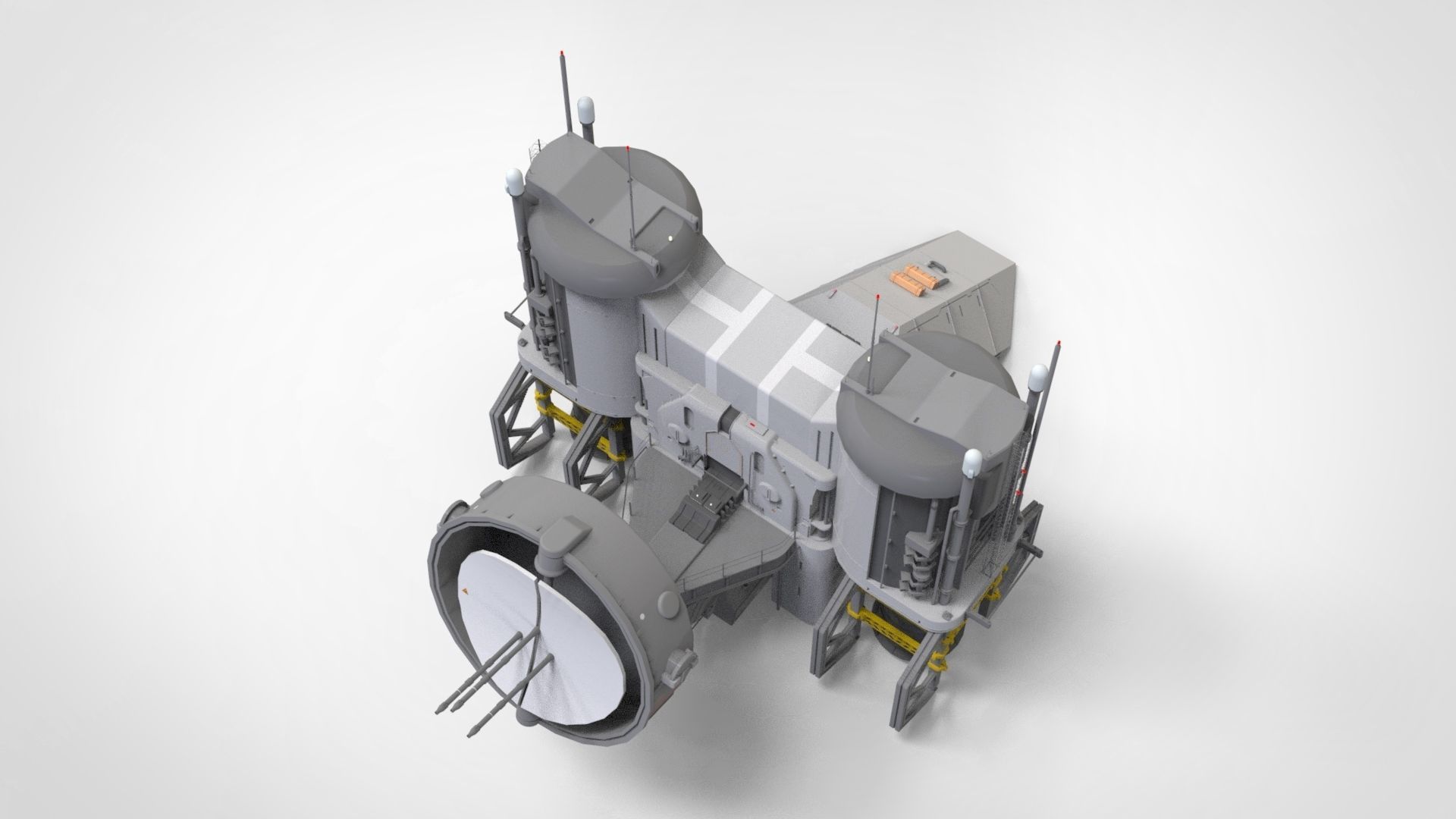 sci-fi radar 3D model_9