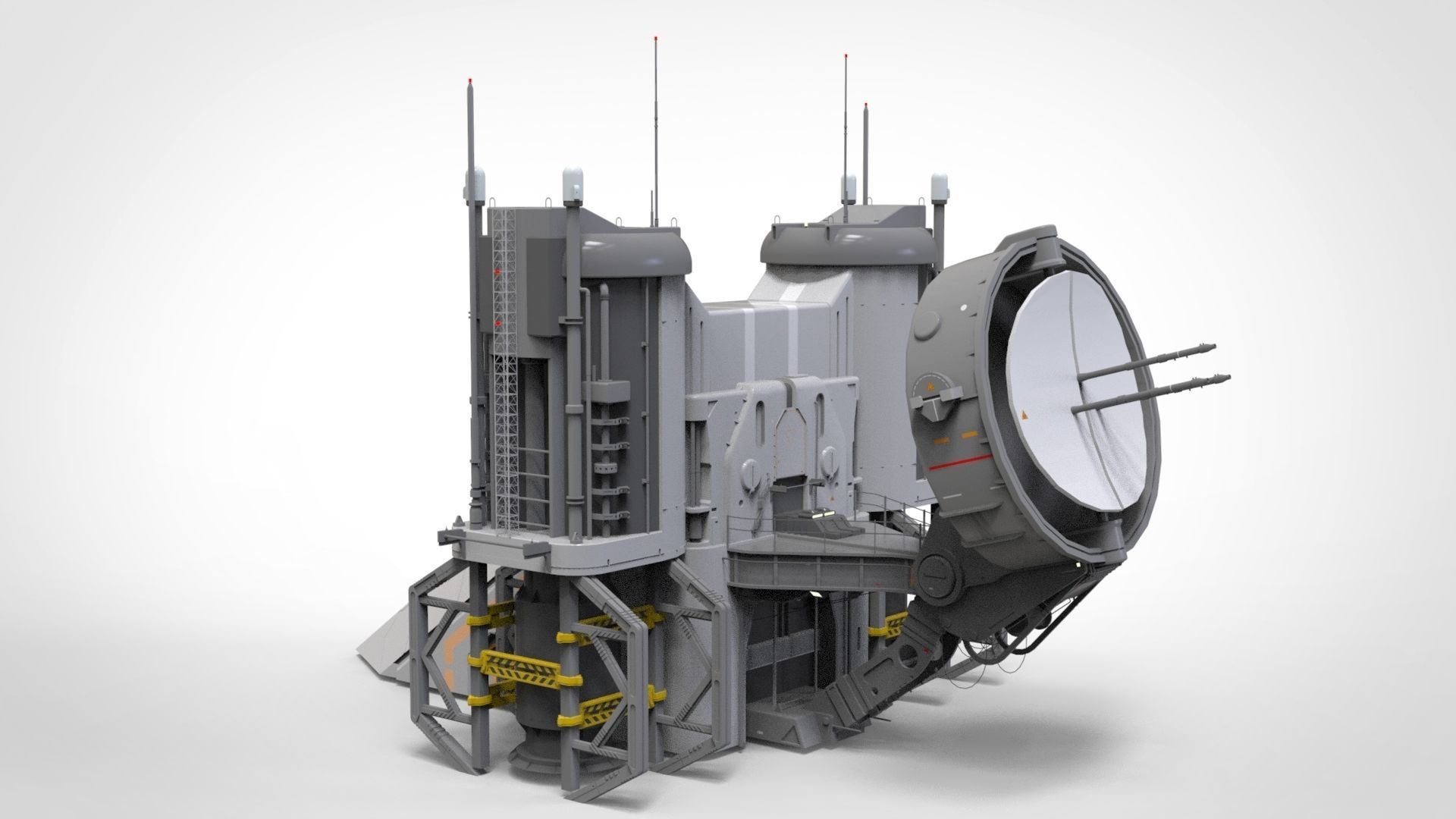sci-fi radar 3D model_7